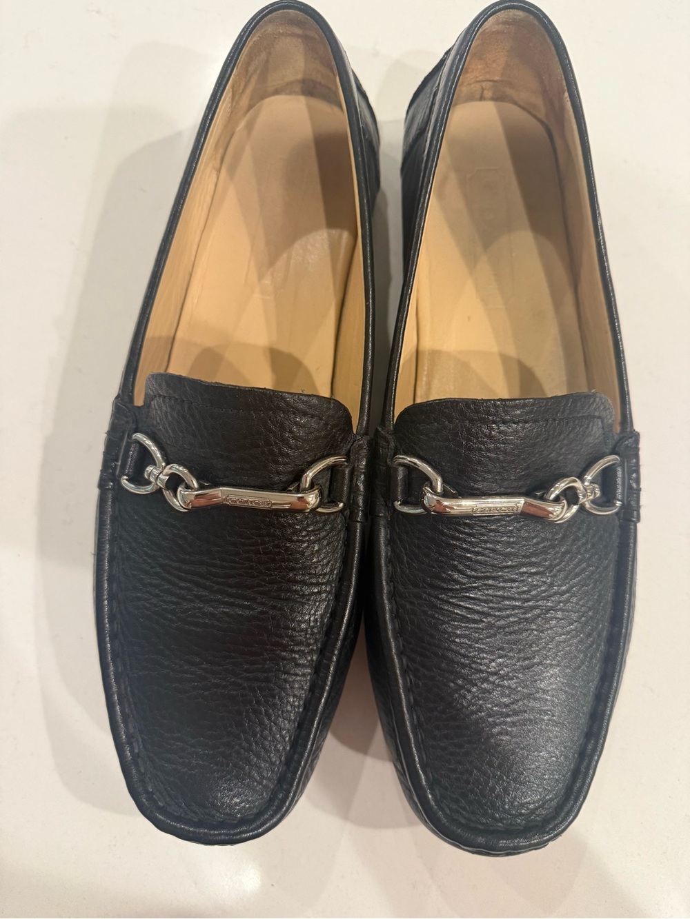 Coach Black Men’s Slip-On Loafers with Textured Panels
